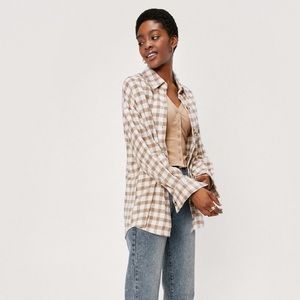 Nasty Gal | Oversized Wool Look Check Shacket